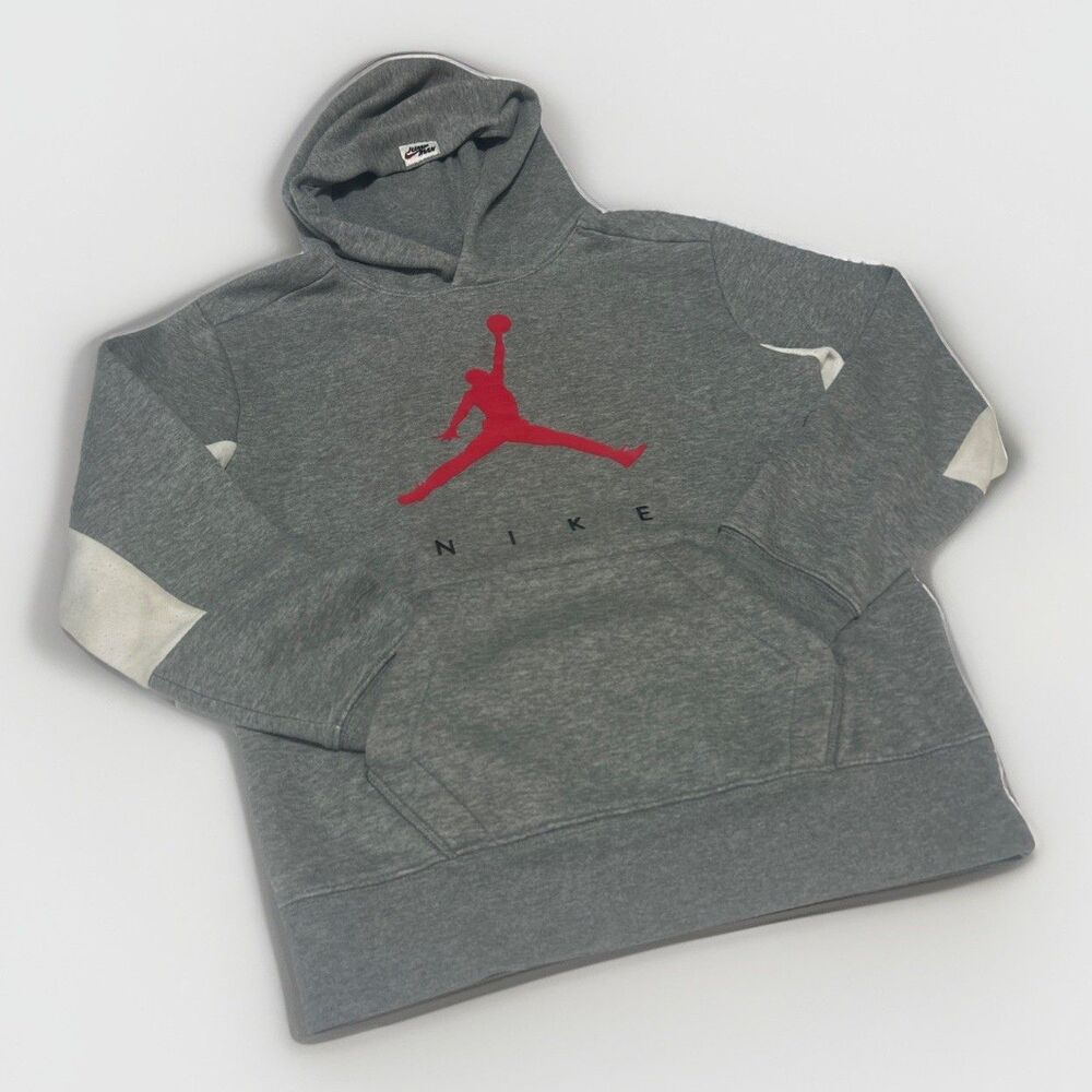 Nike Air Jordan Jumpman Heather Gray Pullover Hoodie Kids Youth Size Medium